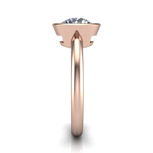 Vesper Round Shape Classic Engagement Ring in 18K Rose Gold