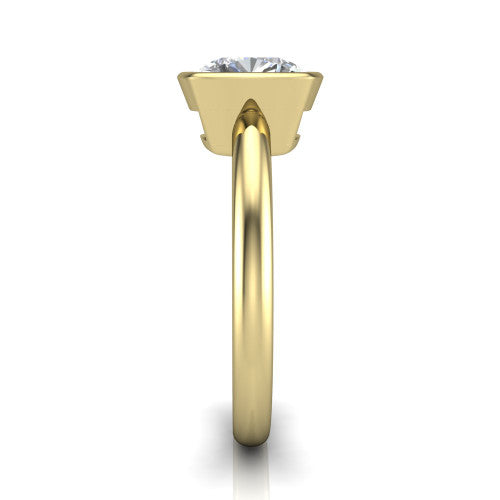 Vesper Cushion Shape Classic Engagement Ring in 14K Yellow Gold