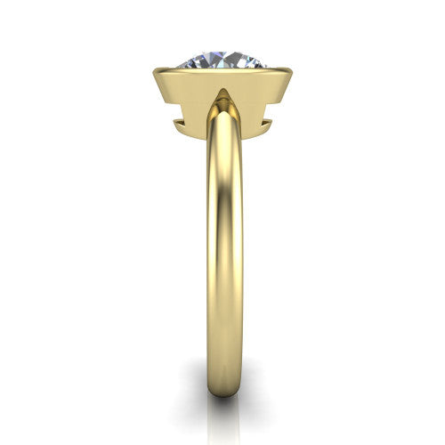 Vesper Round Shape Classic Engagement Ring in 14K Yellow Gold