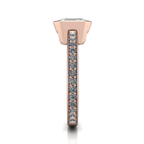 Blair Square Emerald Shape Classic Engagement Ring in 18K Rose Gold