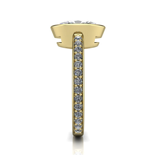 Blair Oval Shape Classic Engagement Ring in 18K Yellow Gold