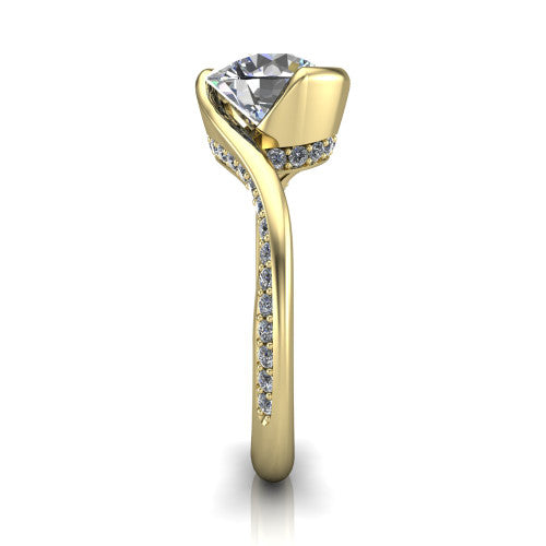 Bianca Round Shape Classic Engagement Ring in 18K Yellow Gold