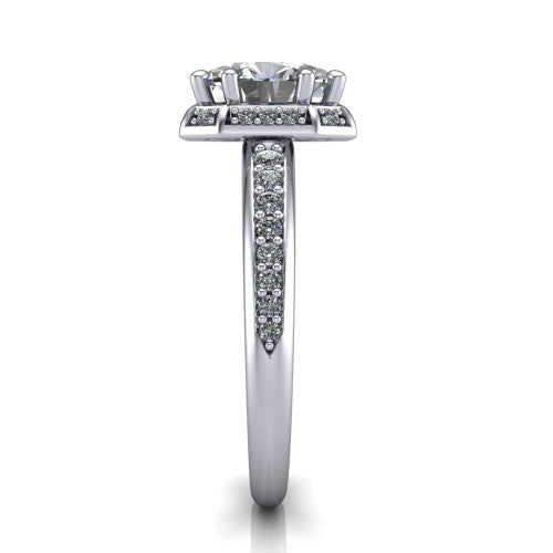 Tessa Oval Shape Halo Engagement Ring in Platinum