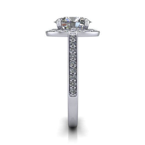 Danica Oval Shape Halo Engagement Ring in Platinum