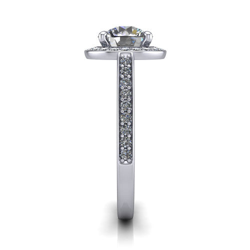 Danica Round Shape Halo Engagement Ring in Platinum