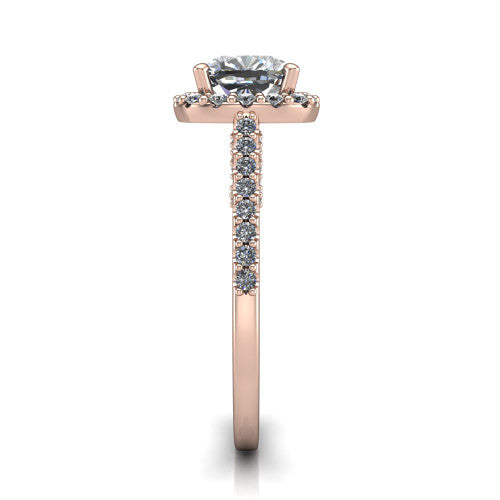 Veronica Cushion Shape Halo Engagement Ring in 14K Rose Gold