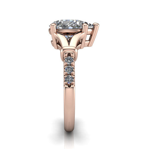 Linnea Pear Shape Classic Engagement Ring in 18K Rose Gold
