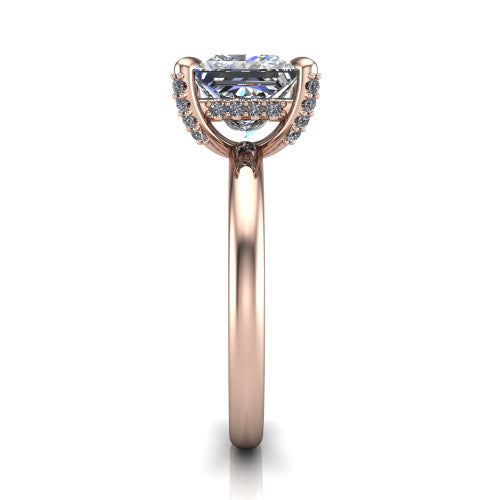 Alaia Princess Shape Classic Engagement Ring in 14K Rose Gold