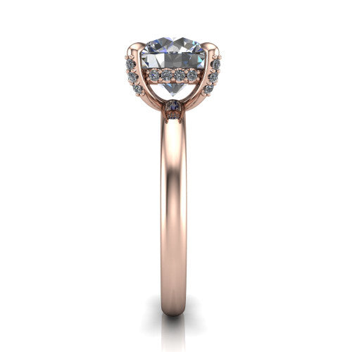 Alaia Round Shape Classic Engagement Ring in 18K Rose Gold