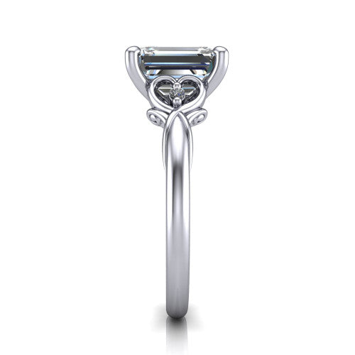 Zephyr Emerald Shape Classic Engagement Ring in Platinum