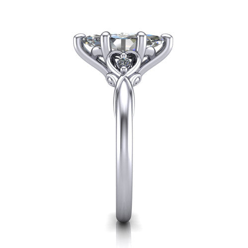 Zephyr Marquise Shape null Engagement Ring in 18K White Gold