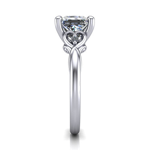 Zephyr Princess Shape Classic Engagement Ring in 18K White Gold