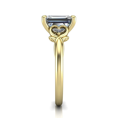 Zephyr Emerald Shape Classic Engagement Ring in 18K Yellow Gold