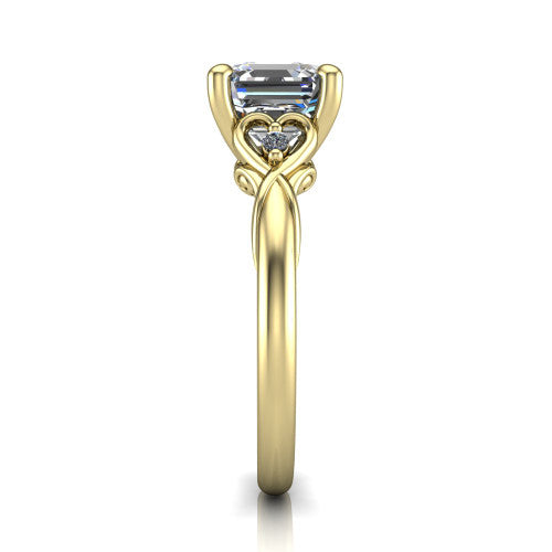 Zephyr Square Emerald Shape Classic Engagement Ring in 14K Yellow Gold