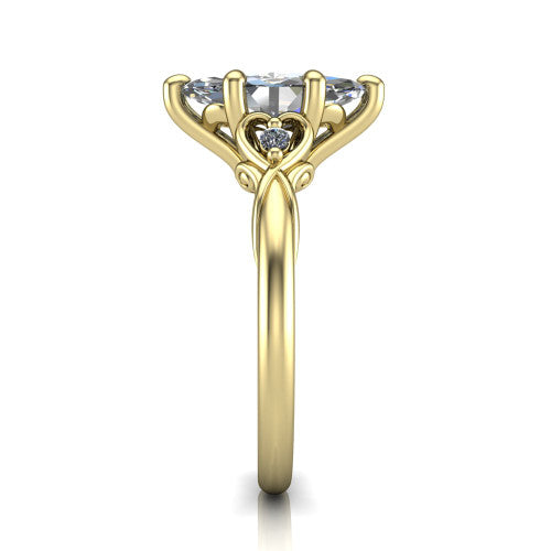 Zephyr Marquise Shape null Engagement Ring in 14K Yellow Gold