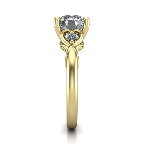 Zephyr Round Shape Classic Engagement Ring in 14K Yellow Gold