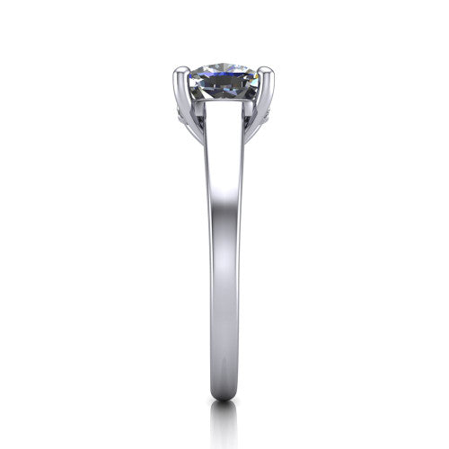 Agnes Cushion Shape Hidden Halo Engagement Ring in Platinum