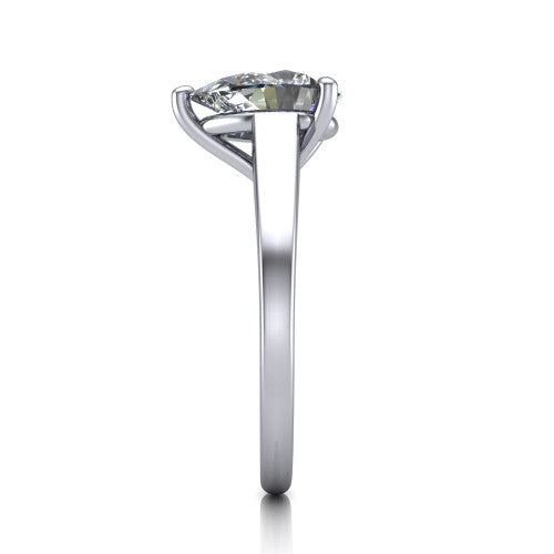 Agnes Pear Shape Hidden Halo Engagement Ring in 18K White Gold