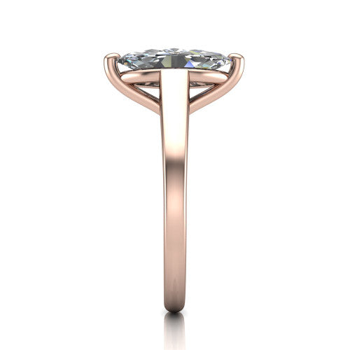 Agnes Marquise Shape Hidden Halo Engagement Ring in 14K Rose Gold