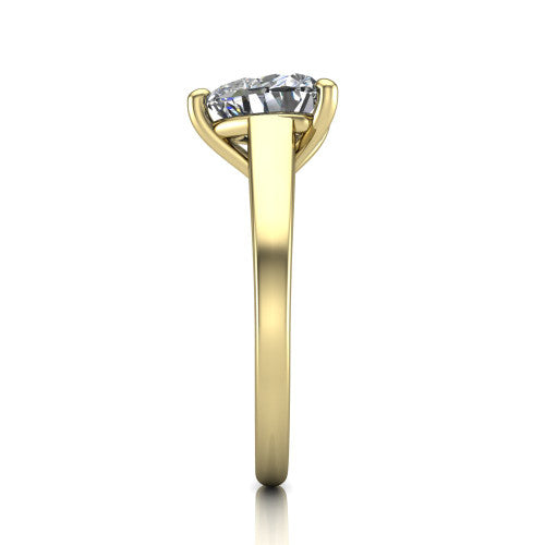 Agnes Heart Shape Hidden Halo Engagement Ring in 14K Yellow Gold