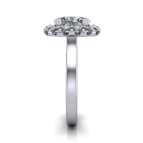 Raelyn Oval Shape Halo Engagement Ring in Platinum
