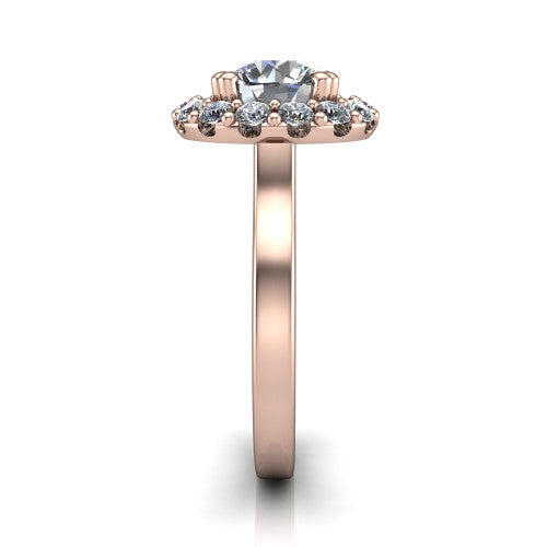 Raelyn Round Shape Halo Engagement Ring in 18K Rose Gold