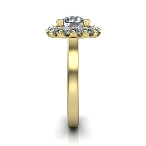 Raelyn Round Shape Halo Engagement Ring in 14K Yellow Gold