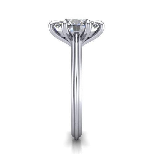 Arleia Oval Shape Classic Engagement Ring in 18K White Gold
