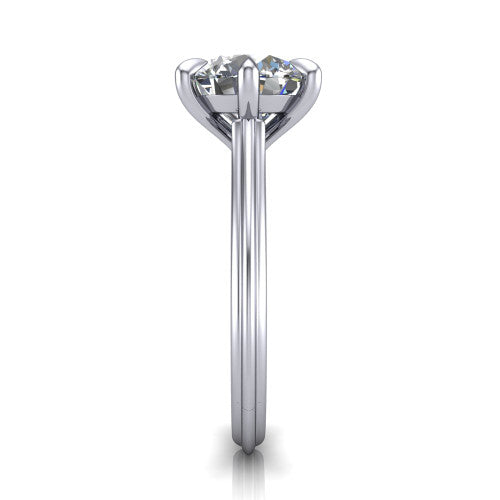 Arleia Round Shape Classic Engagement Ring in 14K White Gold