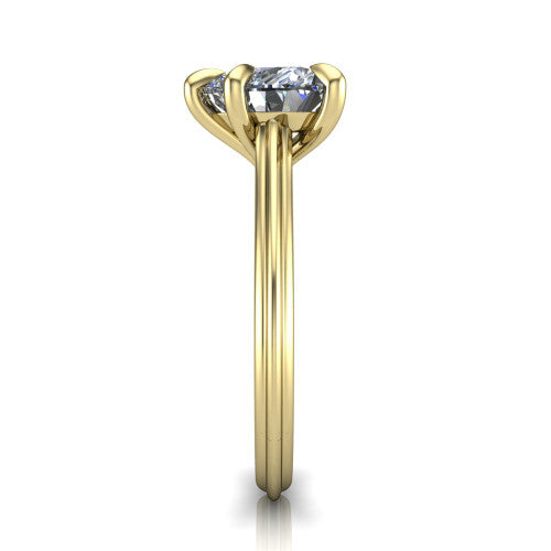 Arleia Heart Shape Halo Engagement Ring in 14K Yellow Gold