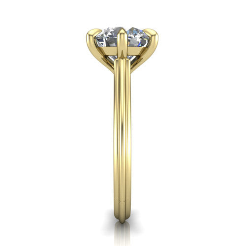 Arleia Round Shape Classic Engagement Ring in 18K Yellow Gold