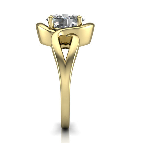 Esme Oval Shape Classic Engagement Ring in 18K Yellow Gold