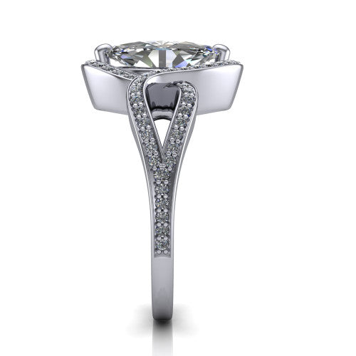 Alivia Marquise Shape Classic Engagement Ring in Platinum