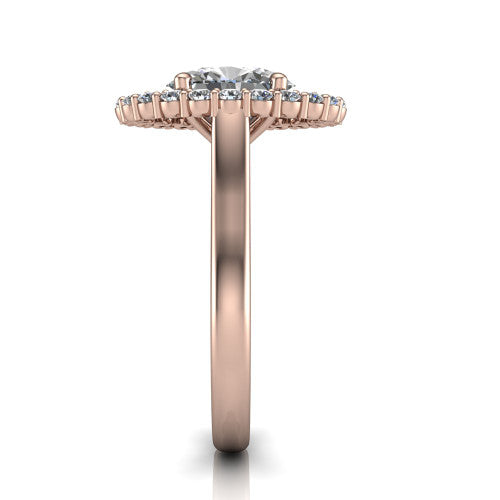 Alayah Oval Shape Halo Engagement Ring in 14K Rose Gold