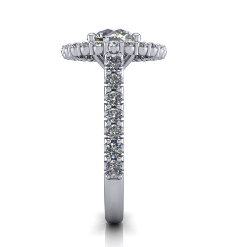 Viviana Round Shape Halo Engagement Ring in Platinum
