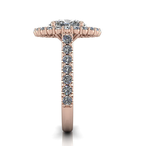 Viviana Oval Shape Halo Engagement Ring in 14K Rose Gold