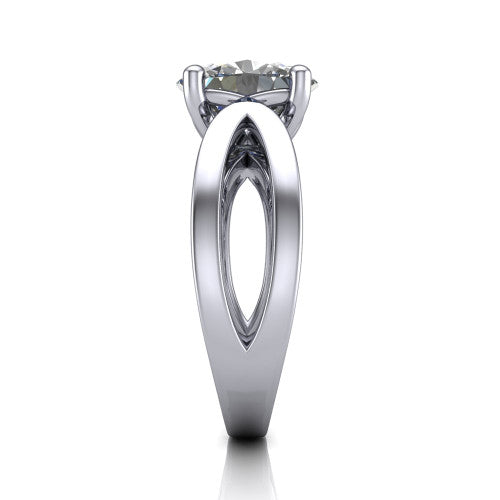 Aisha Oval Shape Classic Engagement Ring in 14K White Gold