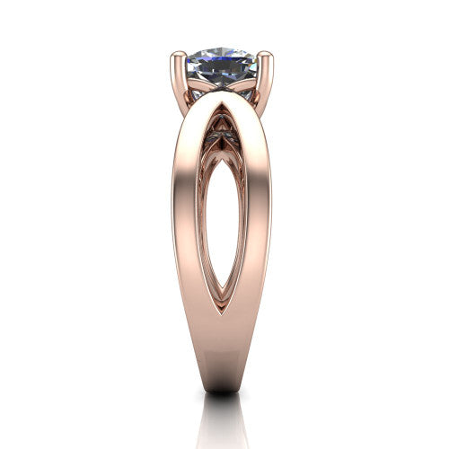 Aisha Cushion Shape Classic Engagement Ring in 18K Rose Gold