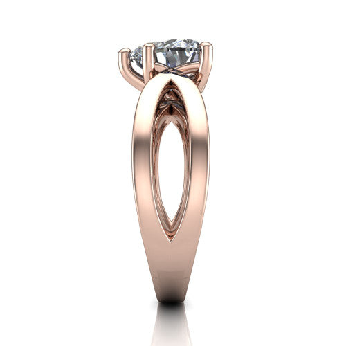 Aisha Heart Shape Classic Engagement Ring in 18K Rose Gold