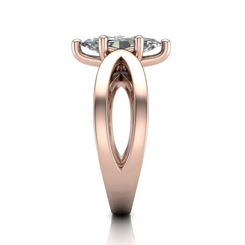 Aisha Marquise Shape Classic Engagement Ring in 18K Rose Gold