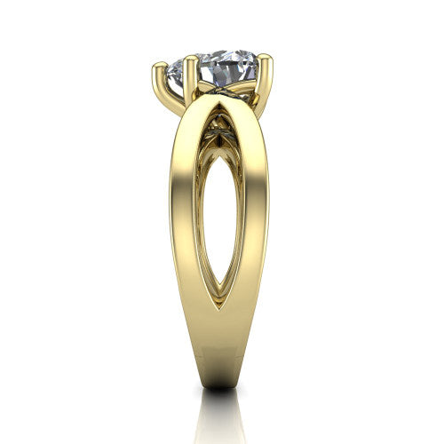 Aisha Heart Shape Classic Engagement Ring in 14K Yellow Gold