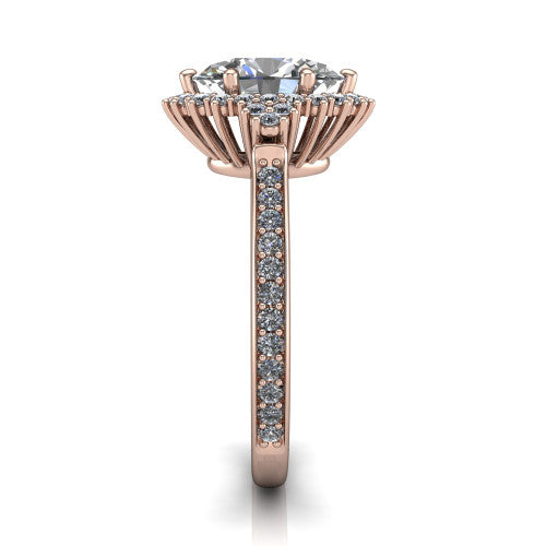 Zariah Oval Shape Halo Engagement Ring in 14K Rose Gold