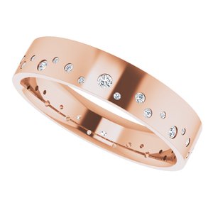 Diamond - Esra - 14K Rose Gold 3/8 CTW Natural Diamond Band Size 4