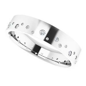 Diamond - Esra - 14K White Gold 3/8 CTW Natural Diamond Band Size 4