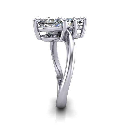Thalia Heart Shape Classic Engagement Ring in Platinum