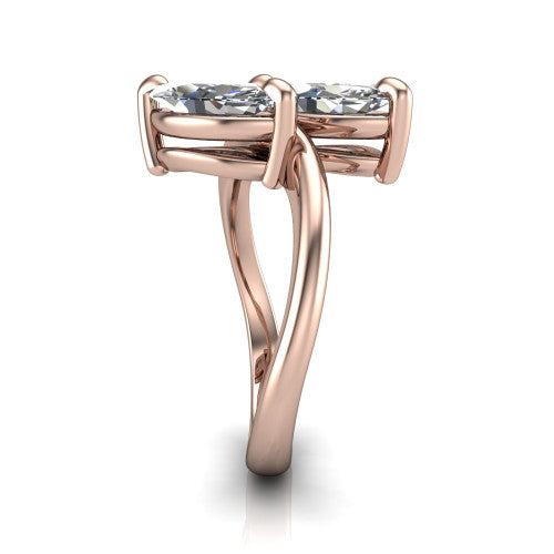 Thalia Marquise Shape Classic Engagement Ring in 14K Rose Gold