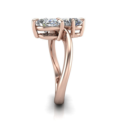 Thalia Pear Shape Classic Engagement Ring in 18K Rose Gold