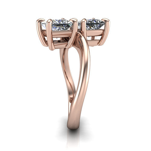 Thalia Princess Shape Classic Engagement Ring in 14K Rose Gold