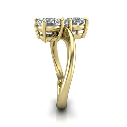 Thalia Round Shape null Engagement Ring in 18K Yellow Gold