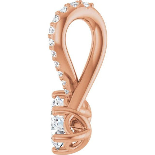 14K Gold 1/2 CTW Natural Diamond Pendant 14K Rose Gold